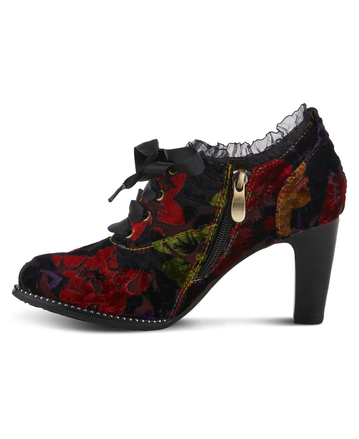 Женские ботинки L'Artiste Spring Step Pritz Shootie with Lace Detail, цвет: Бордо разноцветный — фото 2