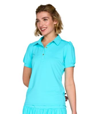 Women's Golf, Tennis, Pickleball Puffy Short-Sleeve Polo Shirt