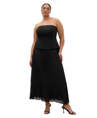Plus Size Loretta Strapless Pleated Maxi Dress