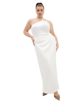 Plus Size Jayne One-Shoulder Wedding Guest Maxi Dress