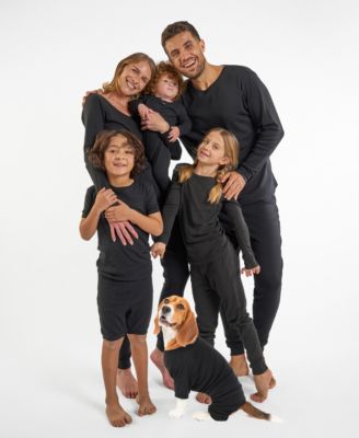 Matching Family Solid Black Cotton Pajamas