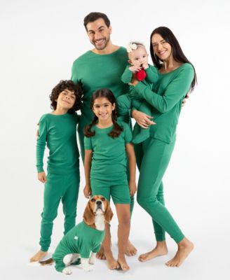 Matching Family Solid Green Cotton Pajamas