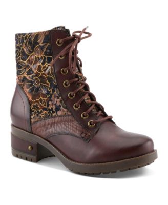 Women's  Marty-flow Women's Lace-up Boots with Tapestry Detail  Boots