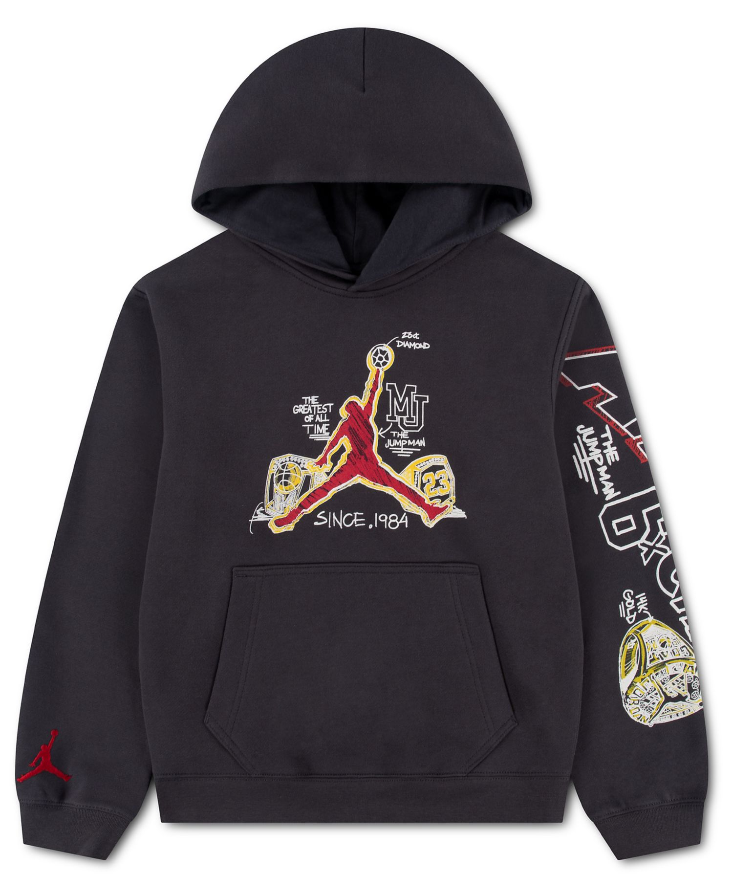 Boys' 4-20 Championship Ring Sketch Graphics Kangaroo Pocket Pullover Hoodie