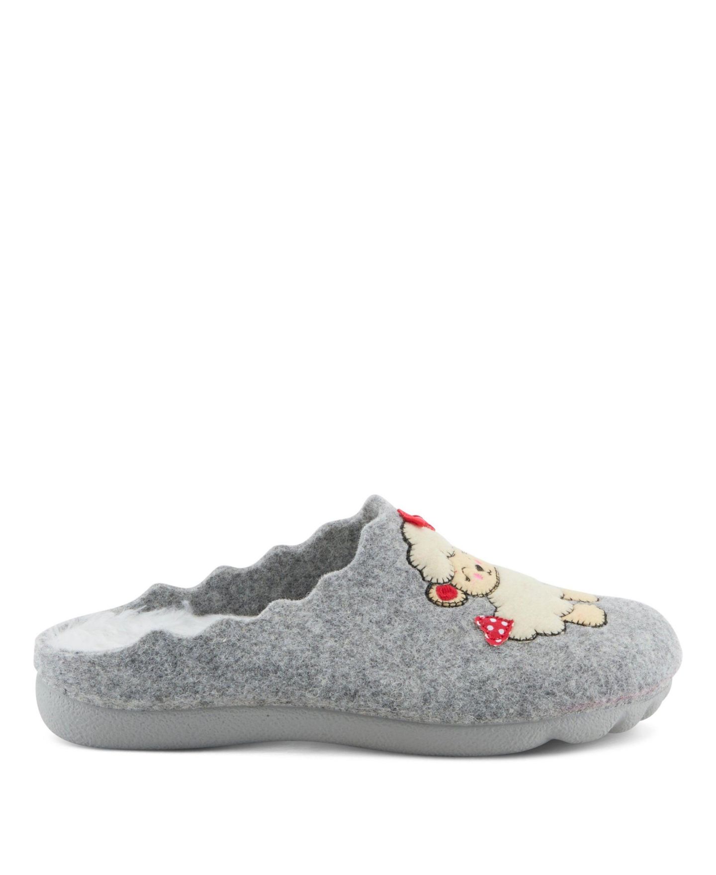 Женские тапочки Flexus Bopeep Felt Slip-on Slippers with Puppy Applique, цвет: Серый разноцветный — фото 6