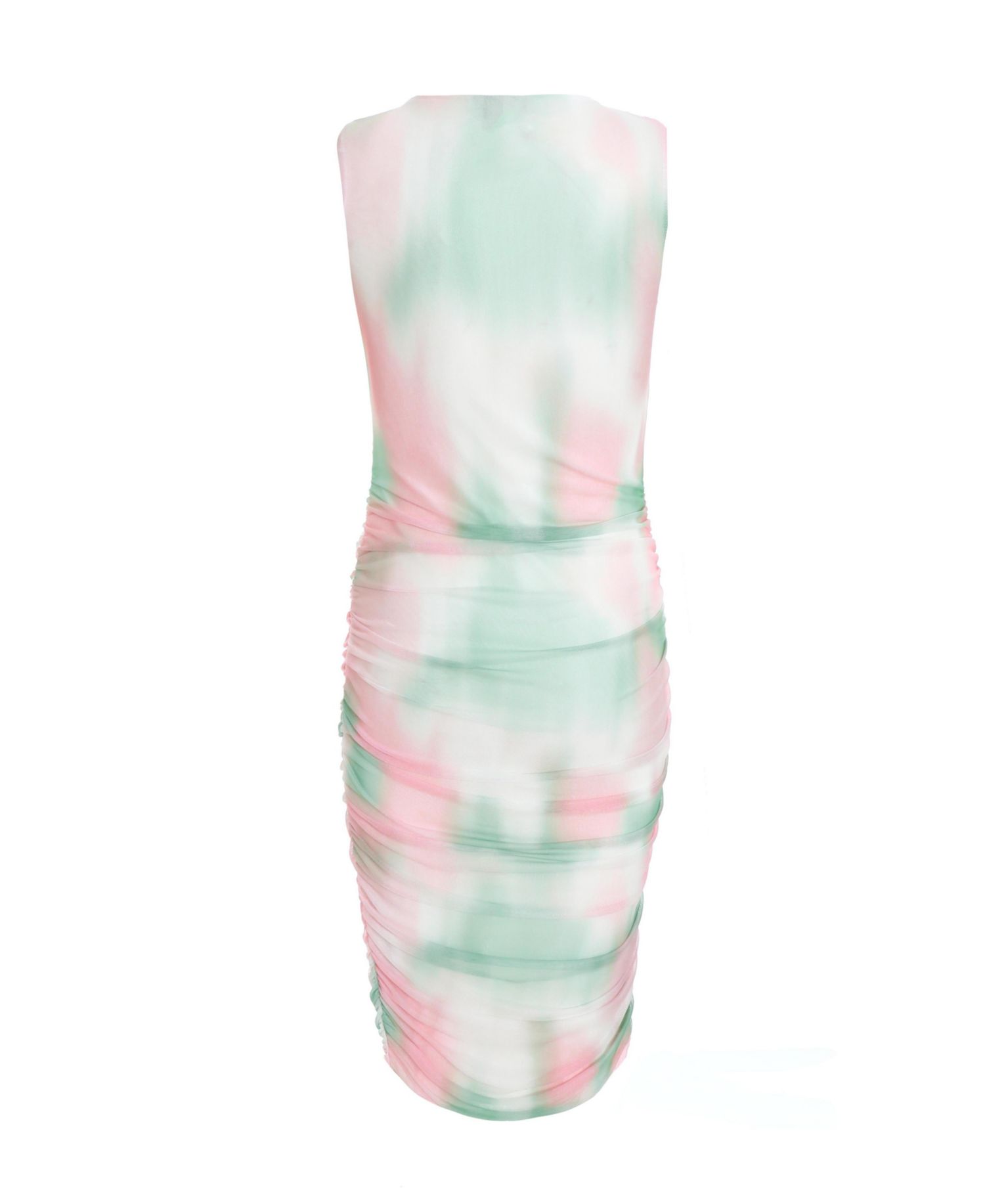 Women's Mesh Ruched Midi Dress