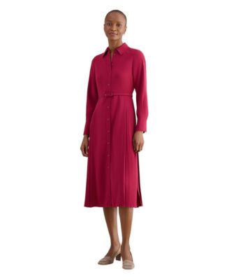 Women's Ginny Belted Pleated Midi Shirt Dress