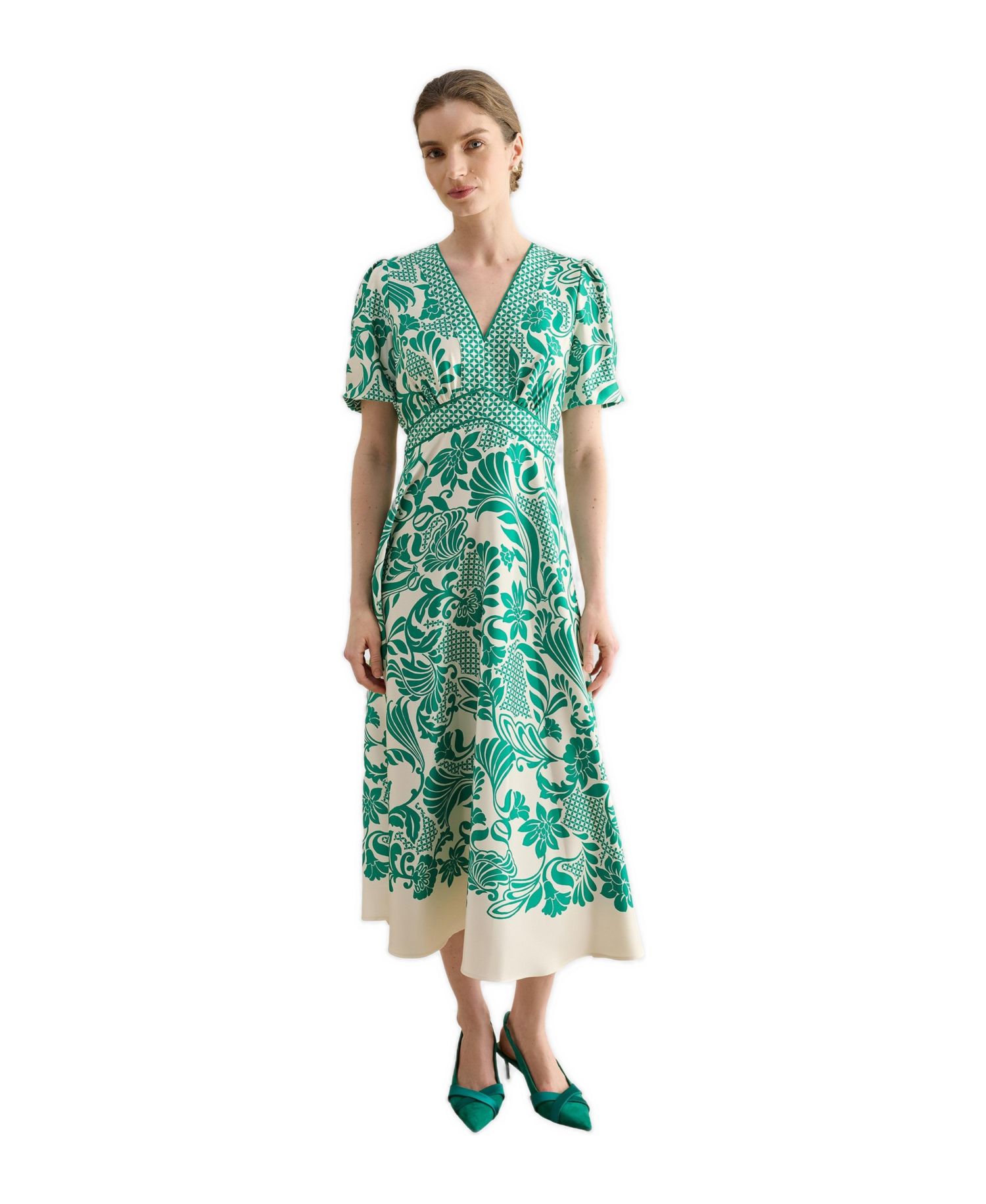Trelissick V-Neck Fit Flare Dress
