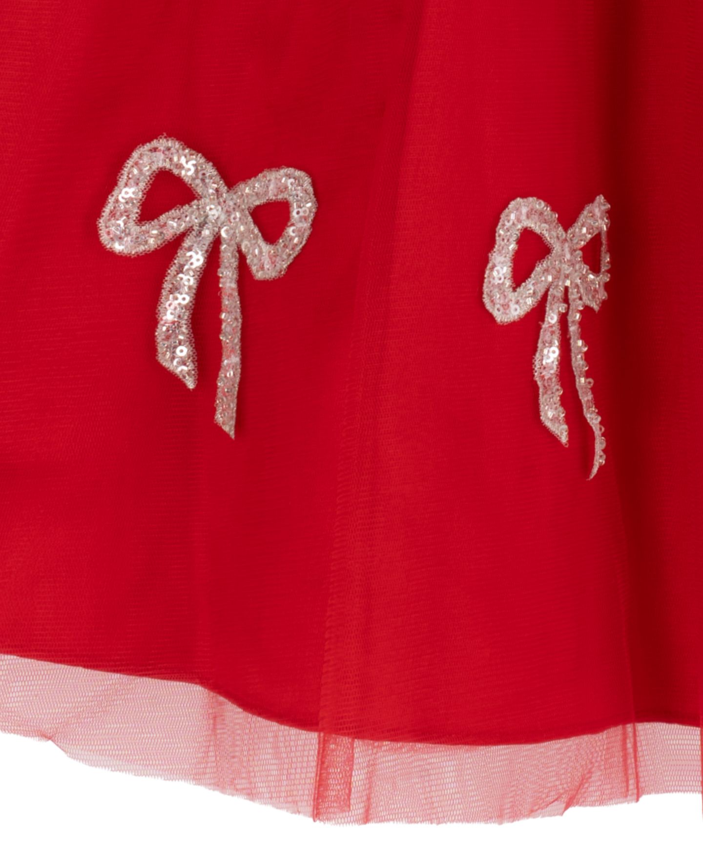 Платье Rare Editions Satin Bodice Mesh Skirt Puff-Sleeve Dress для девочек, цвет: Красный — фото 7