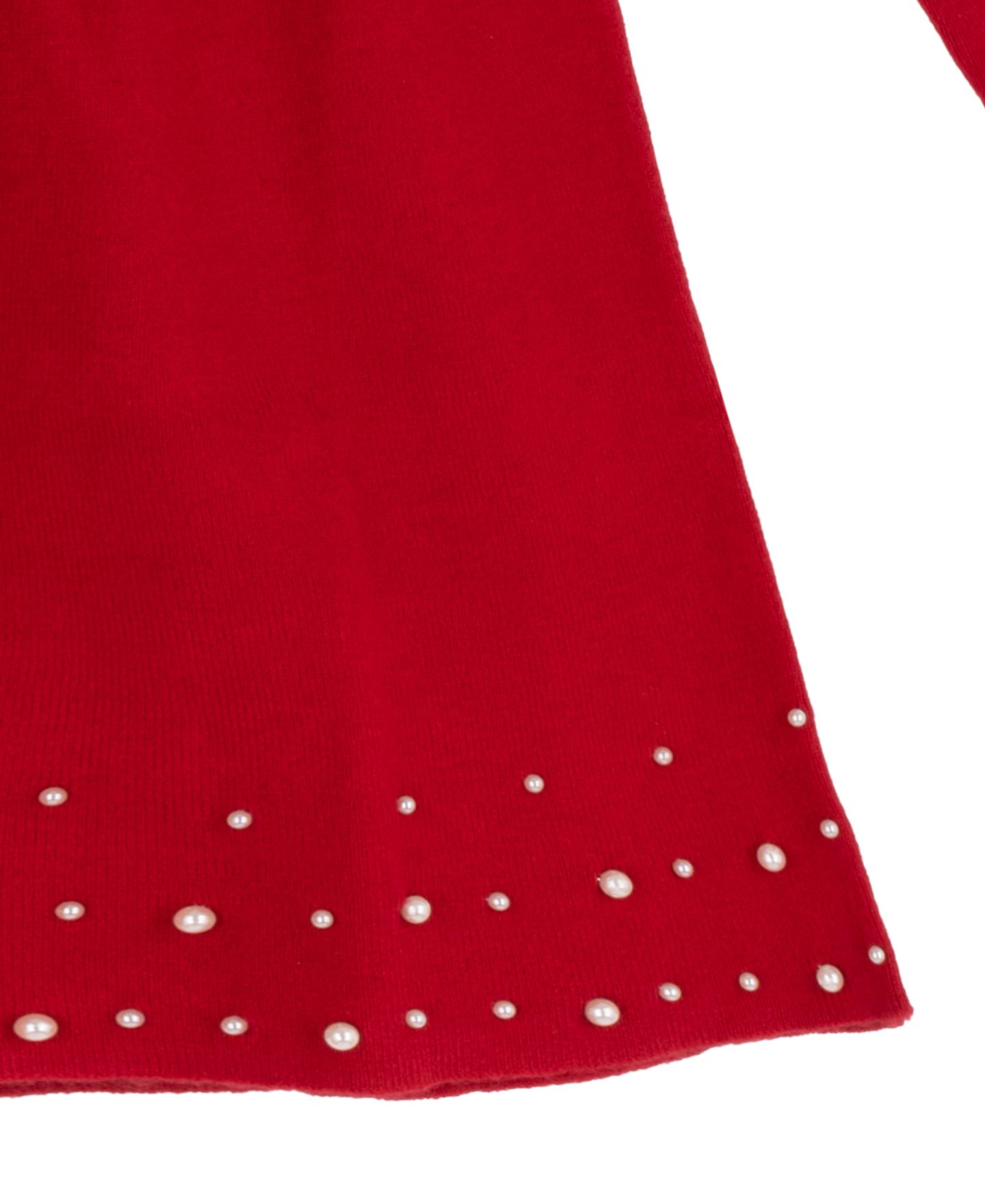 Платье Rare Editions Bow Collar with Embellishments Long-Sleeve Fit & Flare Dress для девочек, цвет: Красный — фото 6