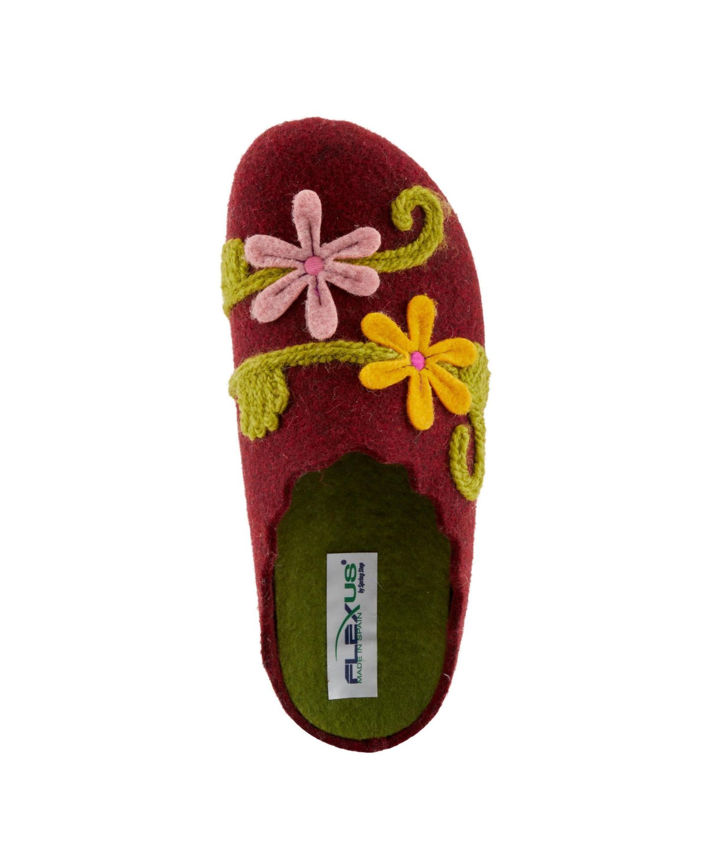 Женские сандалии Flexus Roseburg Slide with Floral Embroidery, цвет: Бордо — фото 4