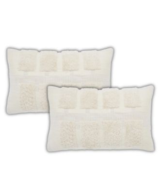 Square Tufted Throw Pillow Covers, 14"x 24", Set of 2