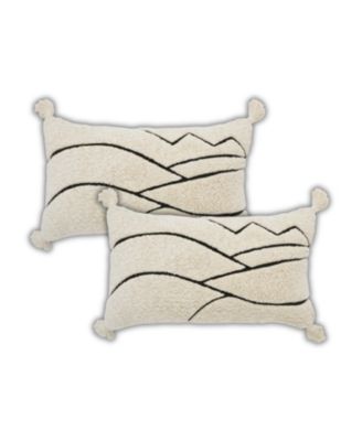 Tufted Waves Throw Pillow Covers, 14"x 24", Set of 2