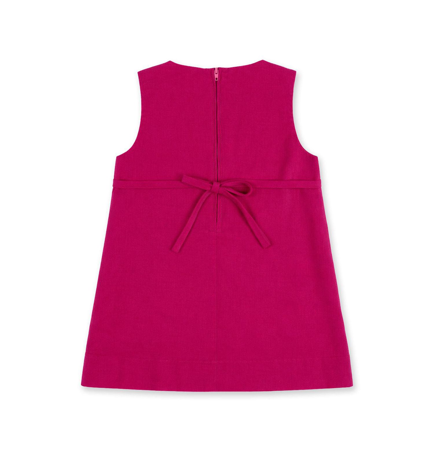 Girls' 7-16 Floral-Print Back Zipper Corduroy Dress