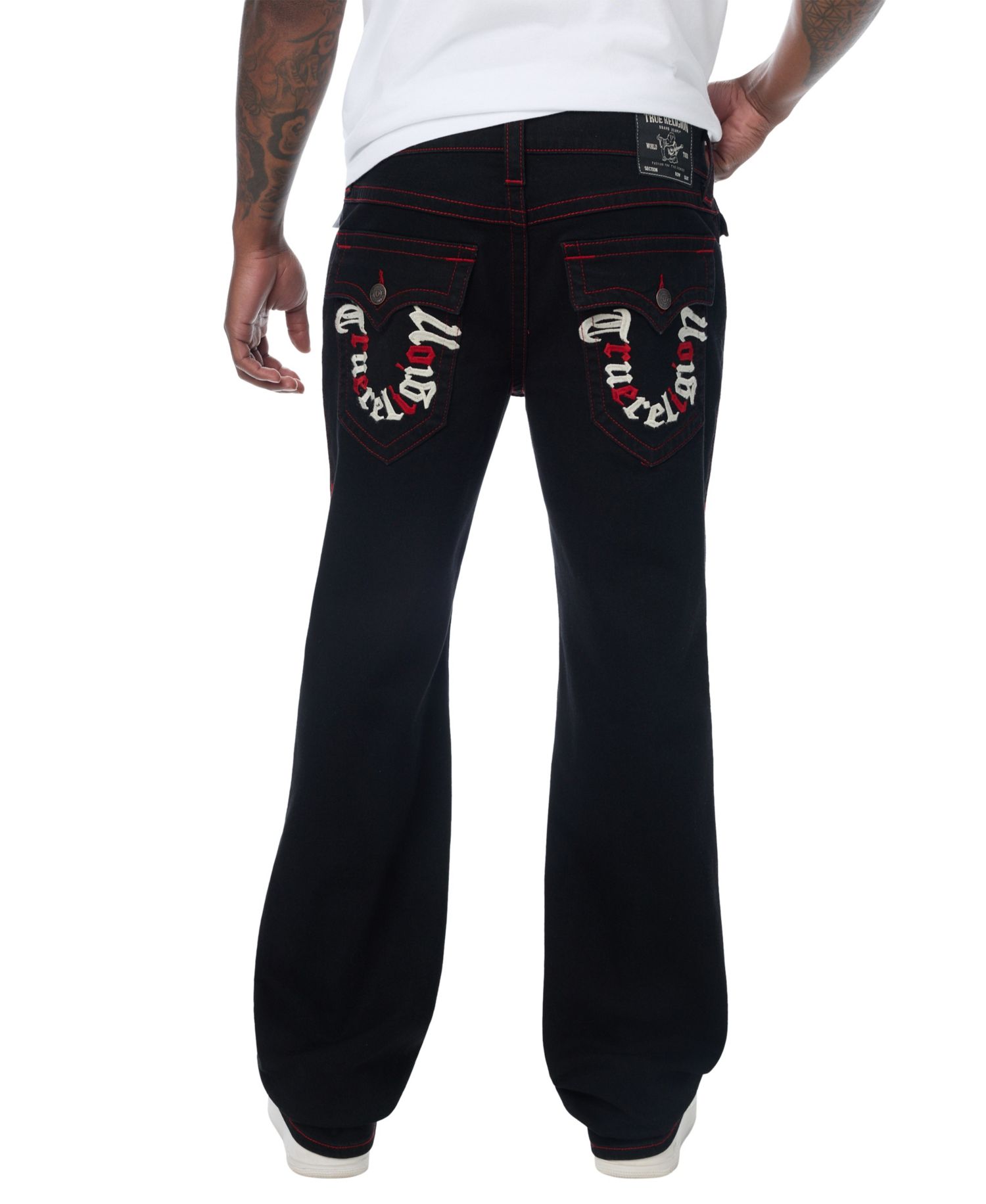 Men's Billy Logo-Script Flap Bootcut Jeans