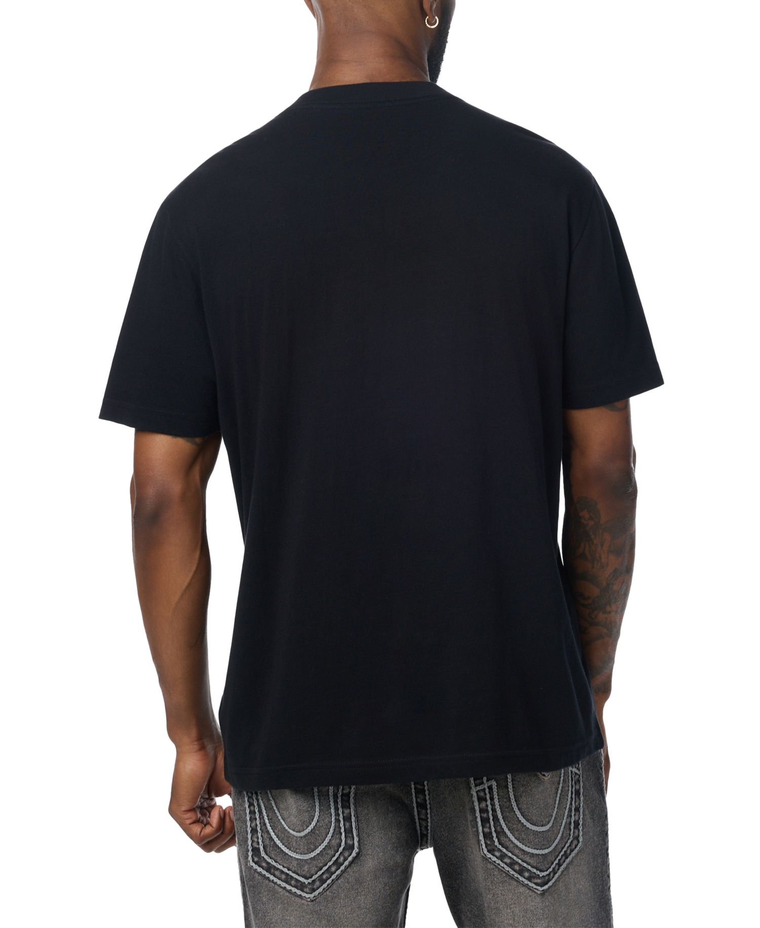 Men's Arched Logo Buddha Graphic Regular-Fit Puff-Print T-Shirt