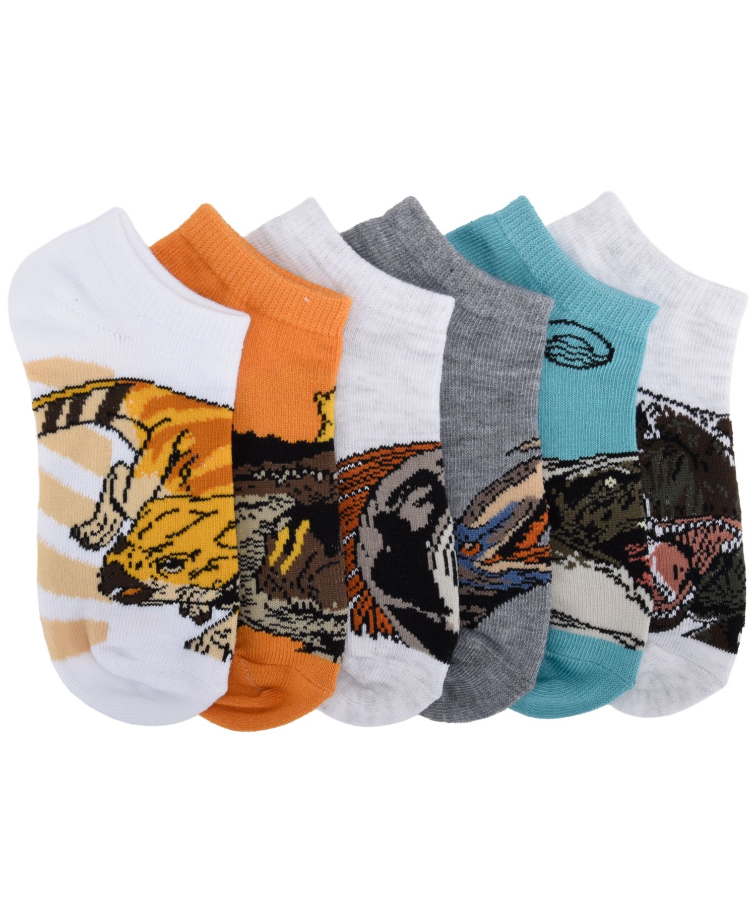 Boys' 4-20 Jurassic No Show Socks, 6-Pack