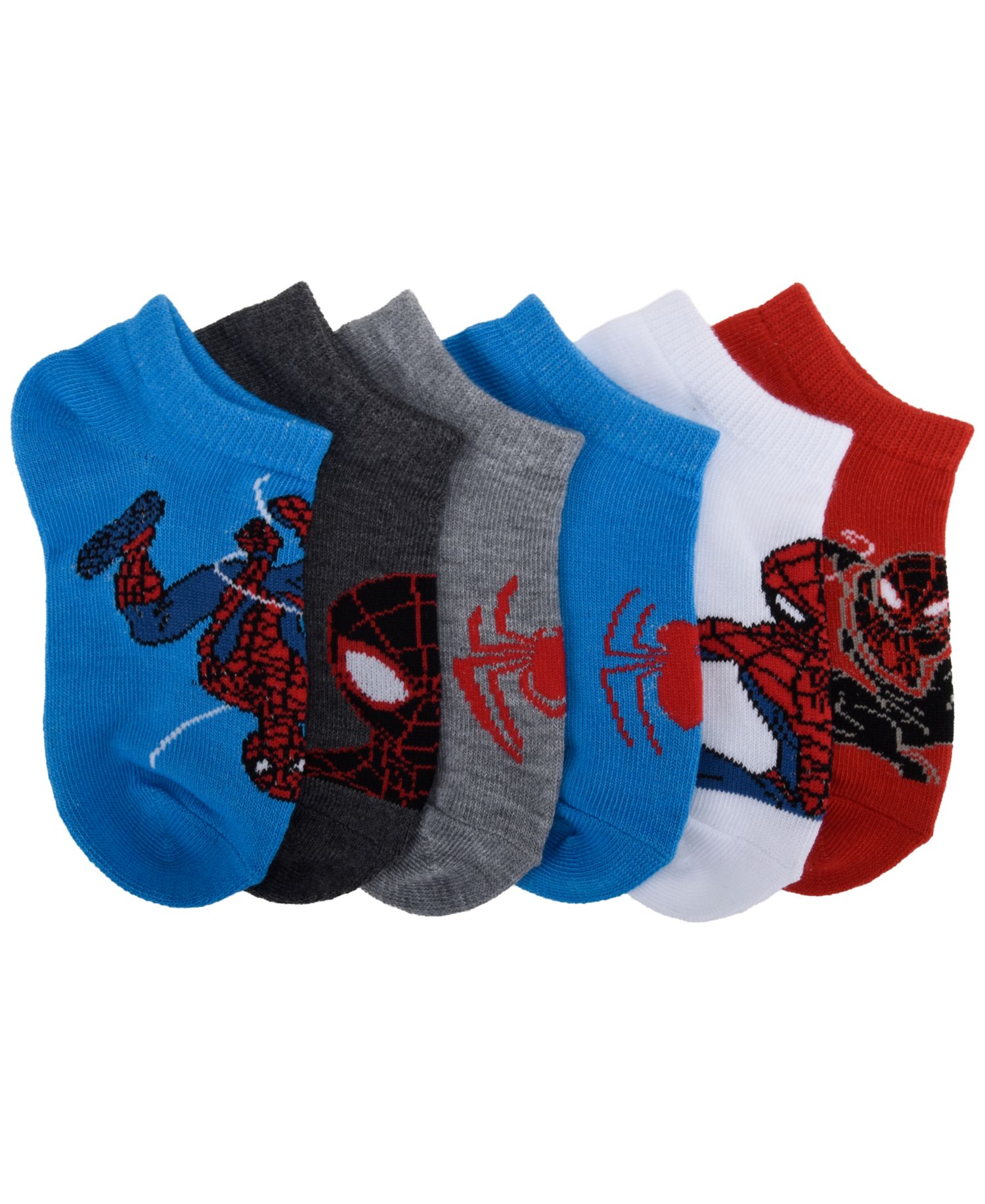 Boys' 4-20 Spider-Man and Miles Ankle Socks, 6-Pack