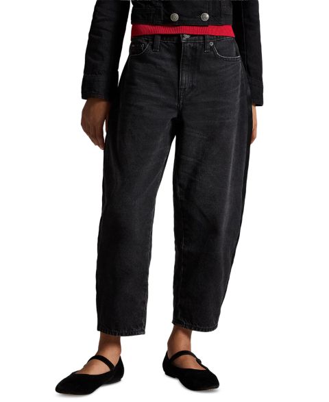 Джинсы Polo Ralph Lauren Relaxed Curved-Tapered Denim для девочек, цвет: Варёный
