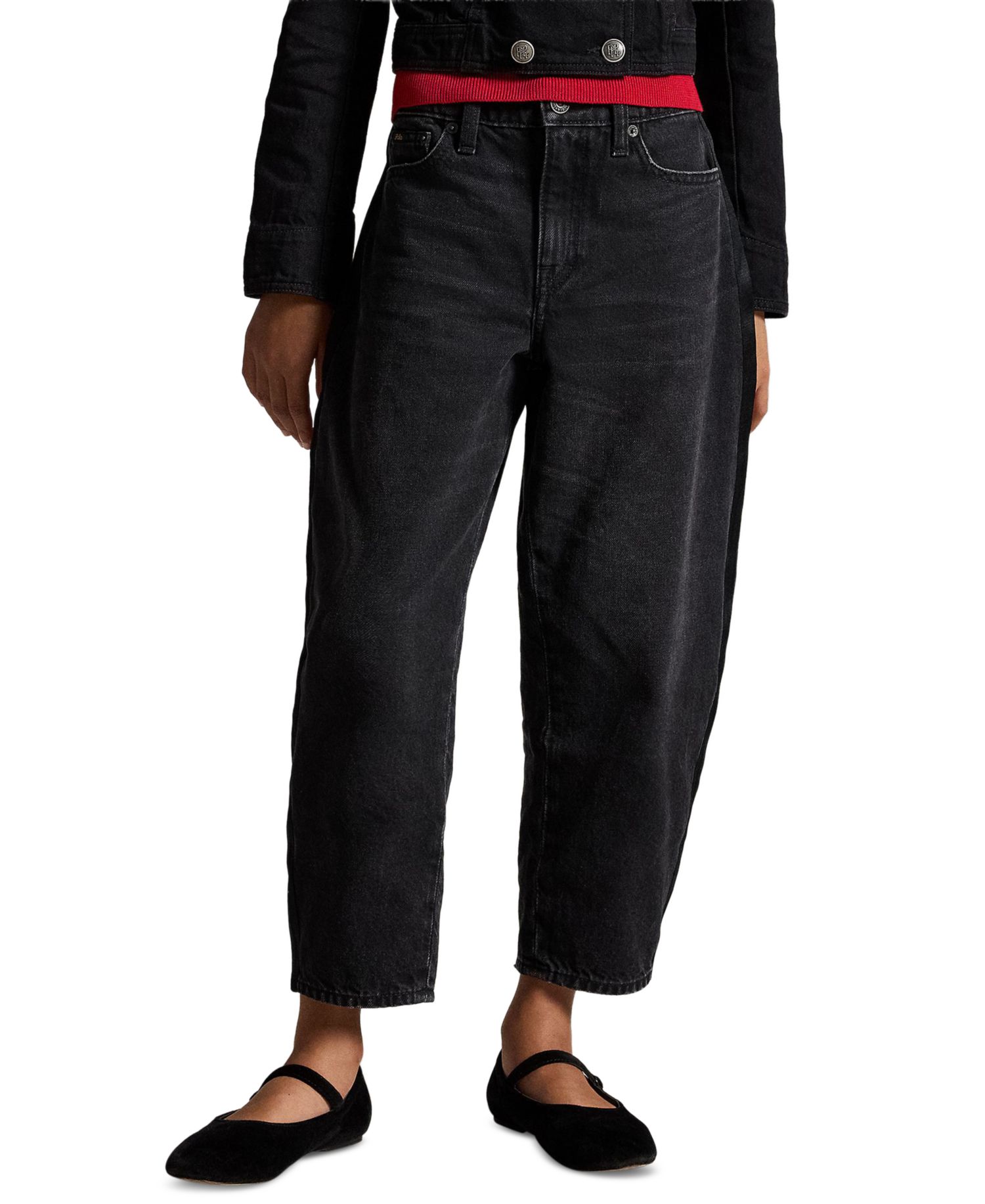 Girls' 7-16 Relaxed Curved-Tapered Denim Jeans