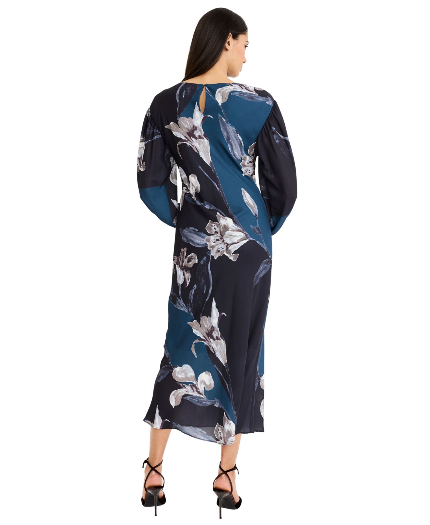 Women's Vielle Long-Sleeve Floral-Print Midi Dress