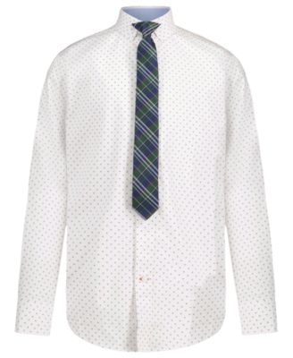 Boys' 8-20 Geo Star Print Long-Sleeve Shirt and Tie, 2-Piece Set