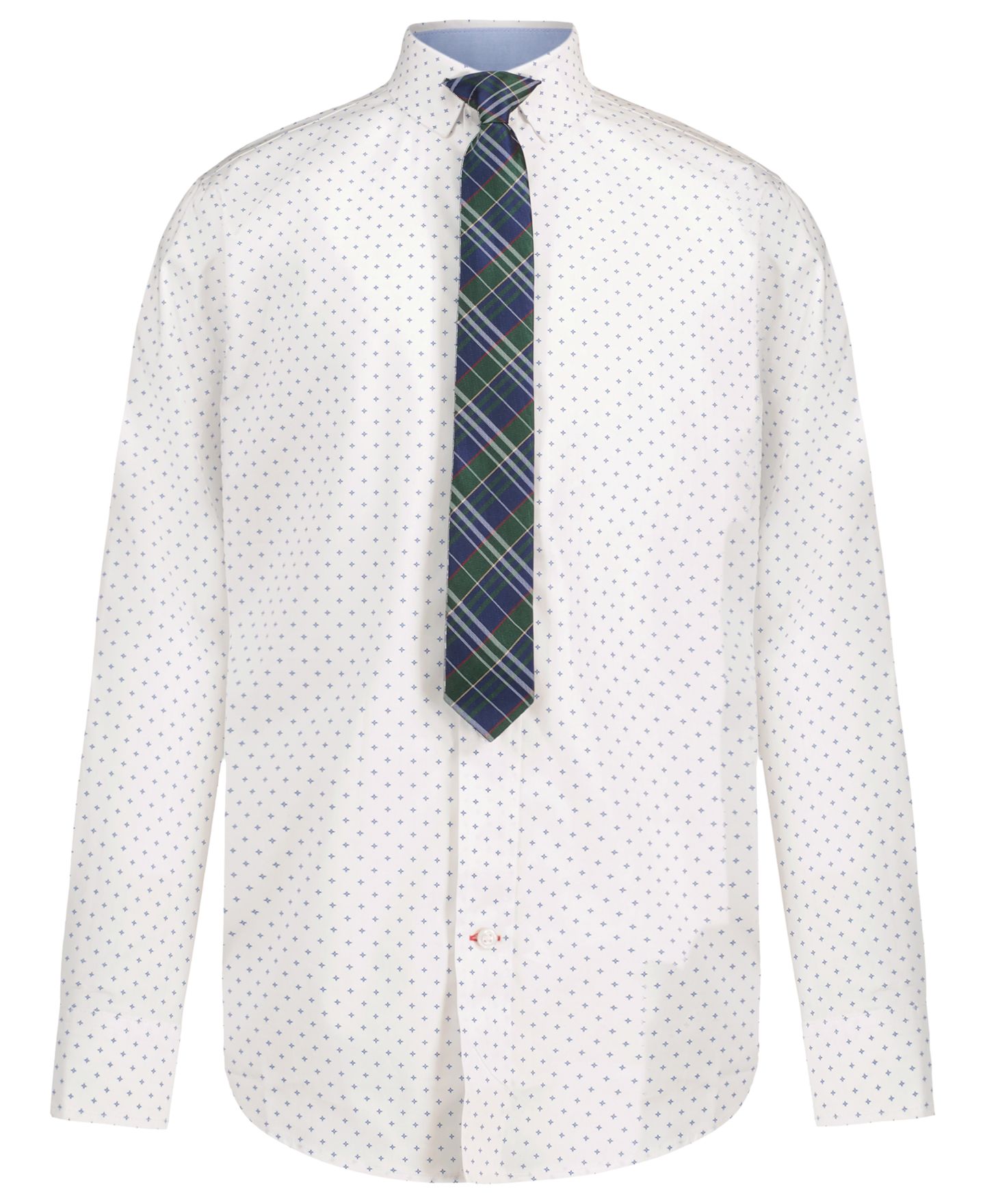 Комплект Tommy Hilfiger Geo Star Print Long-Sleeve Shirt and Tie, 2-Piece Set для мальчиков, цвет: Синий — фото 1