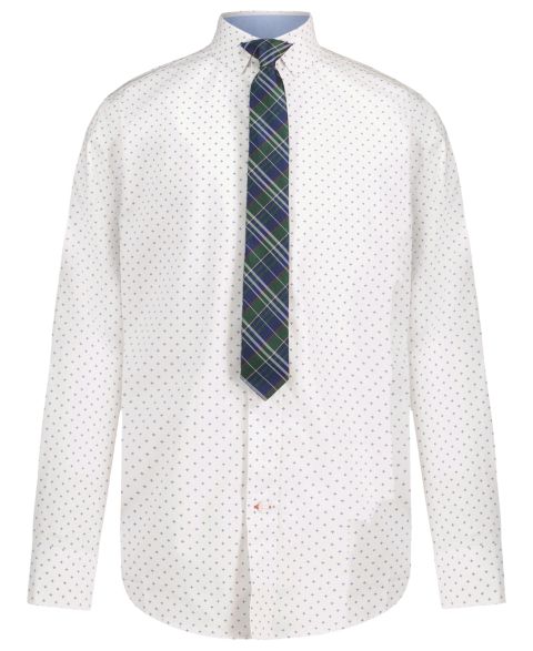 Комплект Tommy Hilfiger Geo Star Print Long-Sleeve Shirt and Tie, 2-Piece Set для мальчиков, цвет: Синий