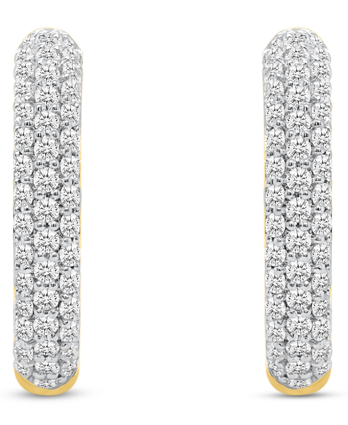Forever Grown Diamonds Lab-Grown Diamond Triple Row Hoop Earrings (1 ct. t.w.) Sterling Silver (Also Available & 14k Gold Plated