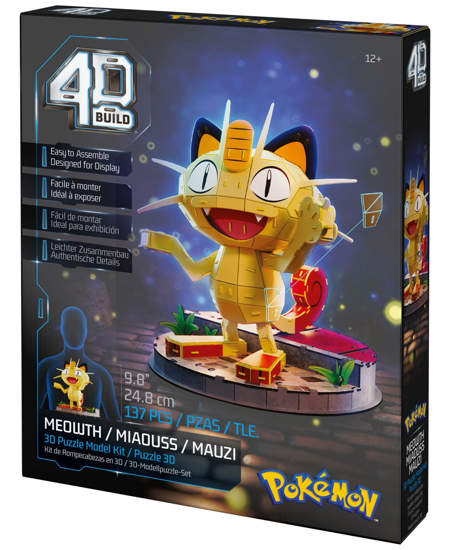 Детский пазл Pokemon 4D Build Meowth 137-Piece Foam 3D Puzzle, Ages 12+ — фото 2