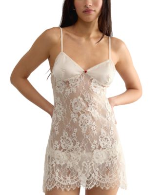Women's Right Here Right Now Lace Floral-Print V-Neck Chemise