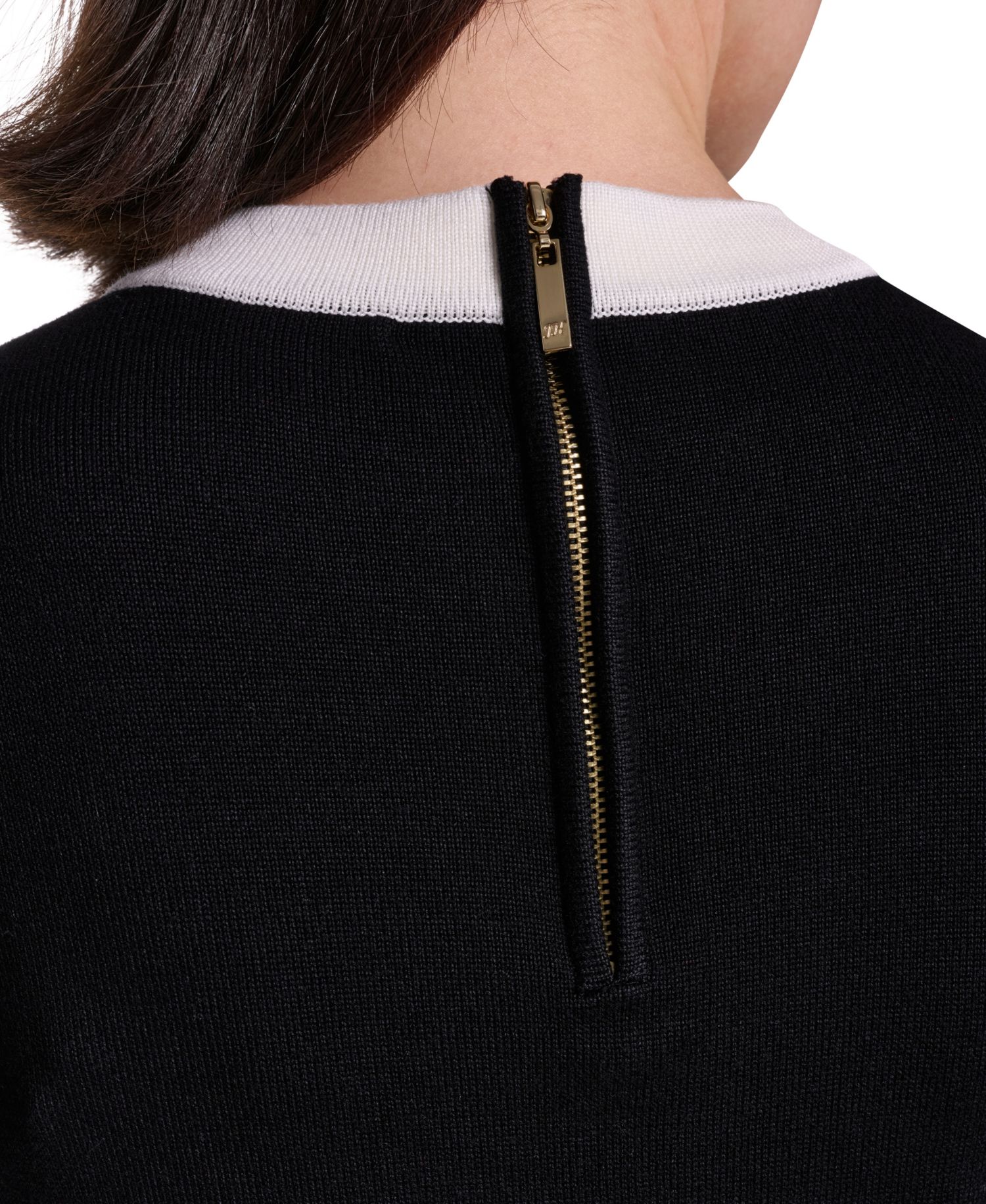 Women's Long-Sleeve Bow Jewel Neck Sweater Dress