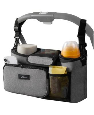 Universal Adjustable 3 in 1 Stroller Cup Holder with Snack Tray and Phone Holder Baby Stroller Accessory