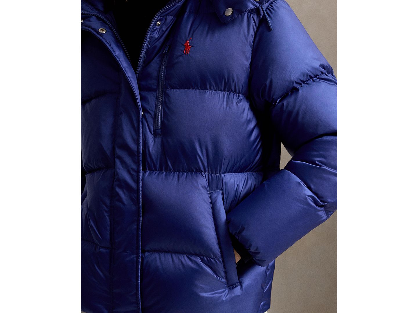 Женская куртка Polo Ralph Lauren Water-Resistant Long-Sleeve Quilt, цвет: Синий — фото 2