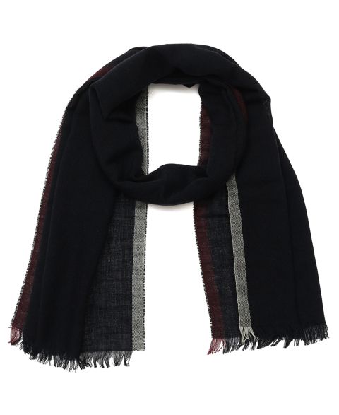 Мужской шарф Tommy Hilfiger Contrast Edge Yarn Dye Striped, цвет: Тёмно-синий