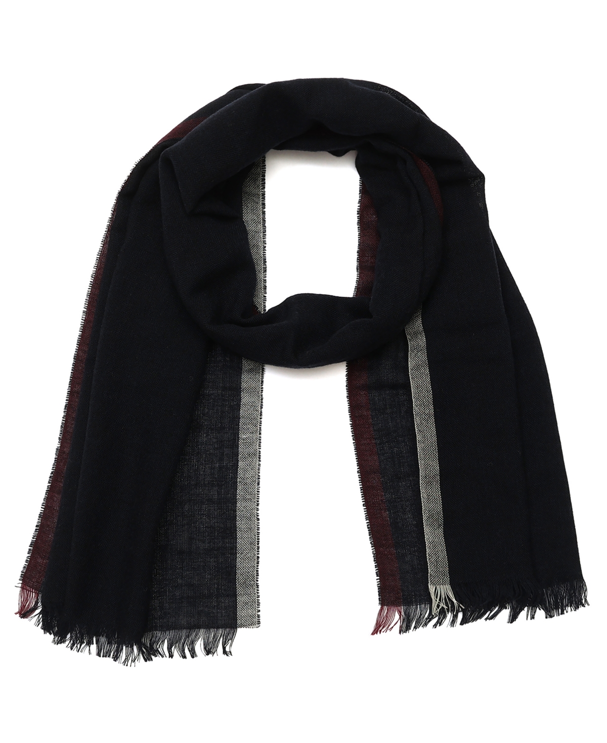 Tommy Hilfiger Men's Contrast Edge Yarn Dye Striped Scarf