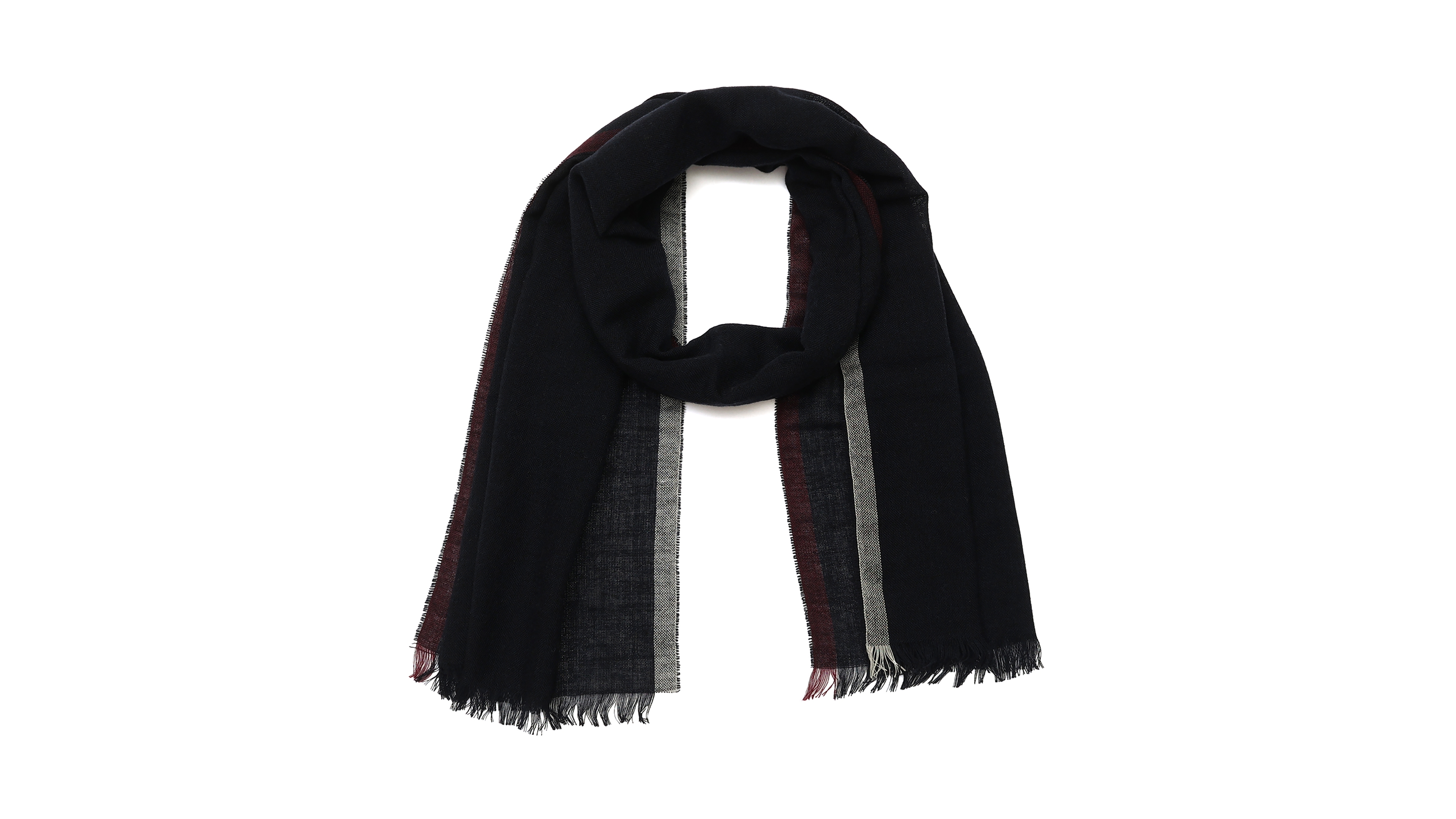Tommy Hilfiger Men's Contrast Edge Yarn Dye Striped Scarf