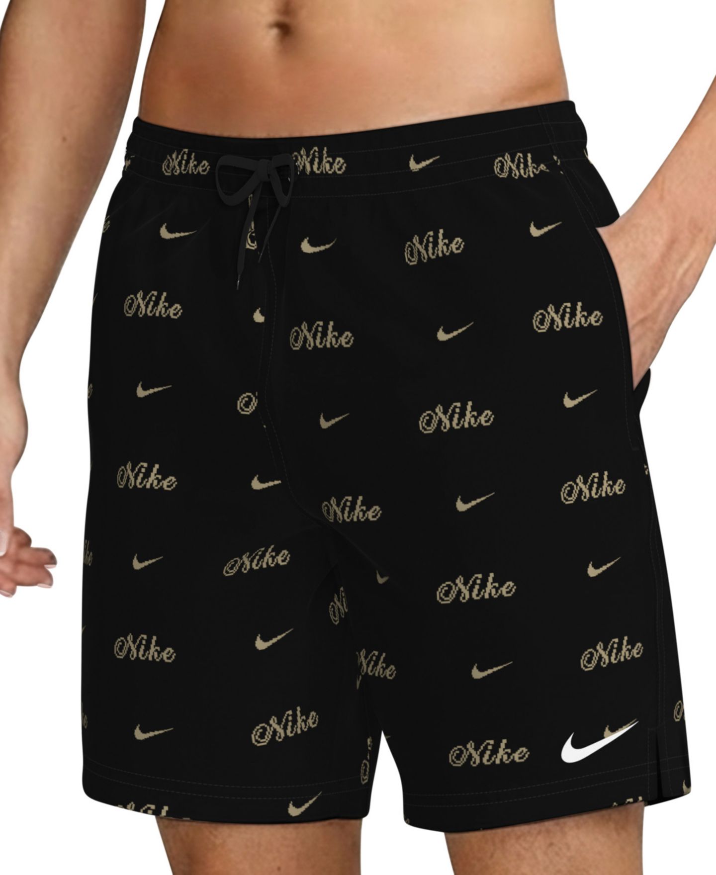 Пляжные шорты Inseam для мужчин, брифы — Nike, цвет: Чёрный — фото 3