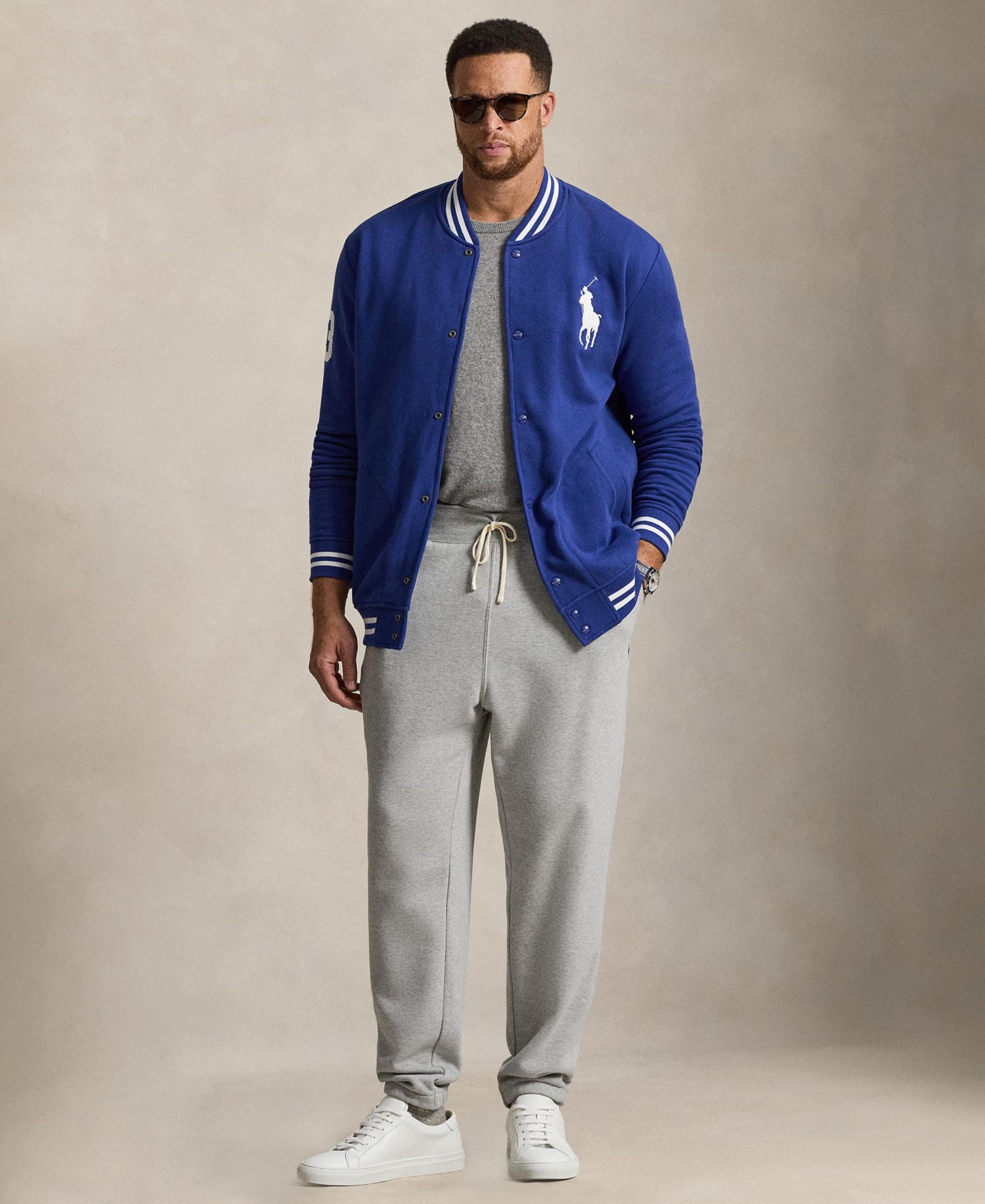 Men's Big & Tall Big Pony Fleece Baseball Jacket