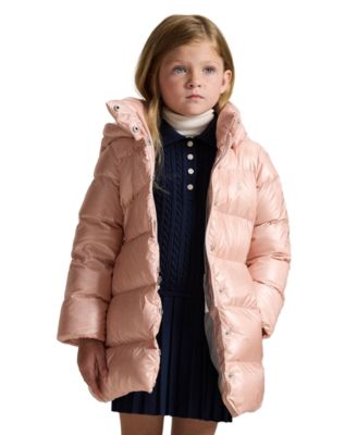 Girls' 2T-6X Metallic Full-Zip Hooded Long Jacket