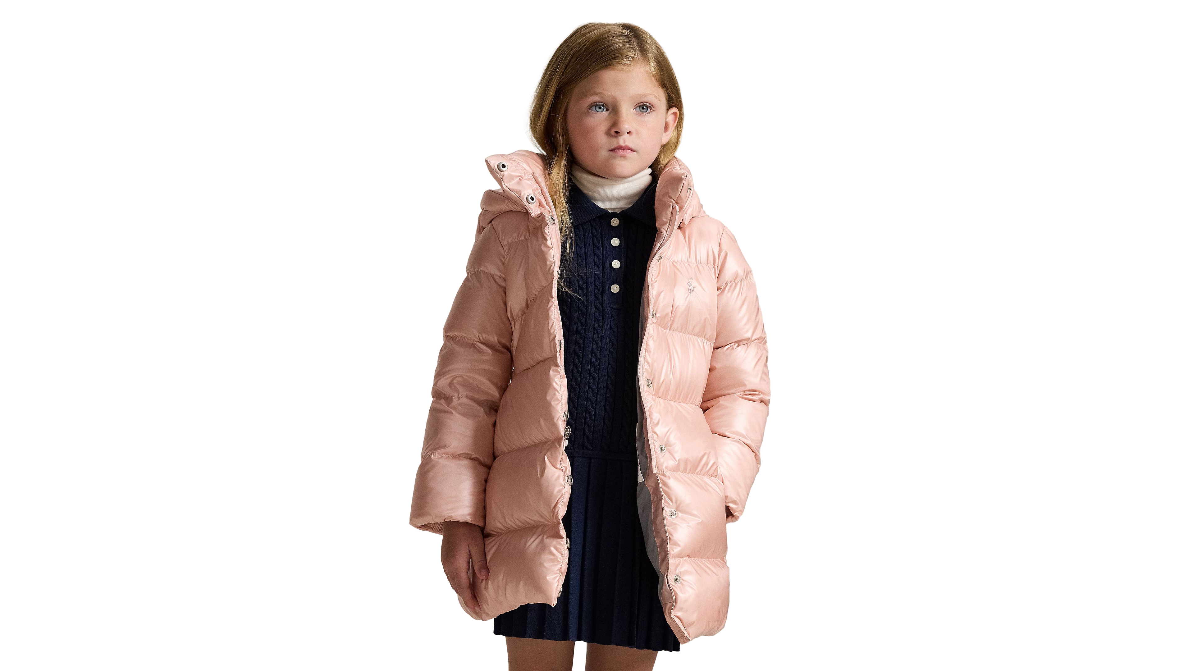 Polo Ralph Lauren Girls 2T-6X Metallic Full-Zip Hooded Long Jacket