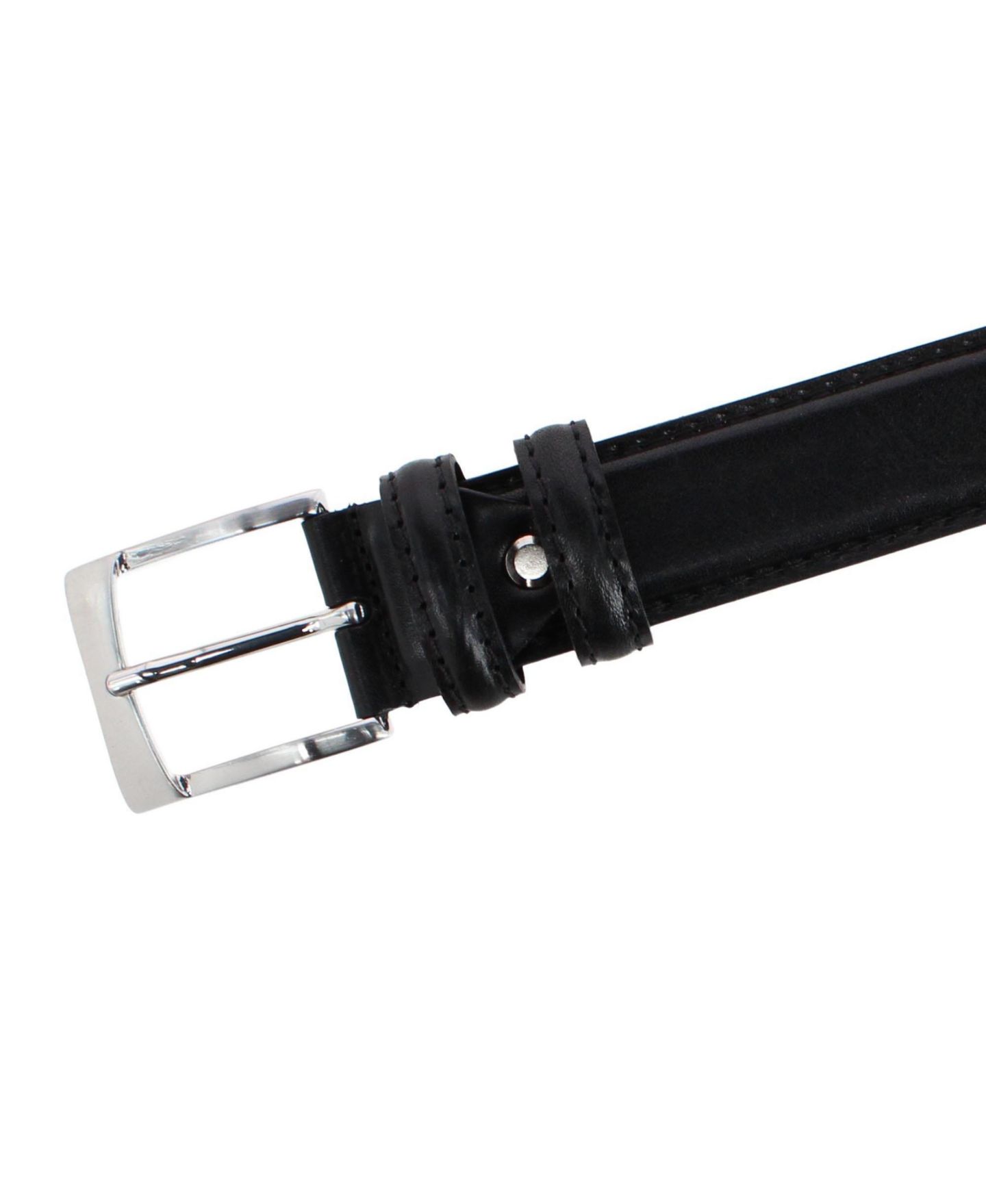 Мужской ремень TRAFALGAR Vincenzo Italian Leather Contrast-Stitch 35mm Belt, цвет: Чёрный — фото 3
