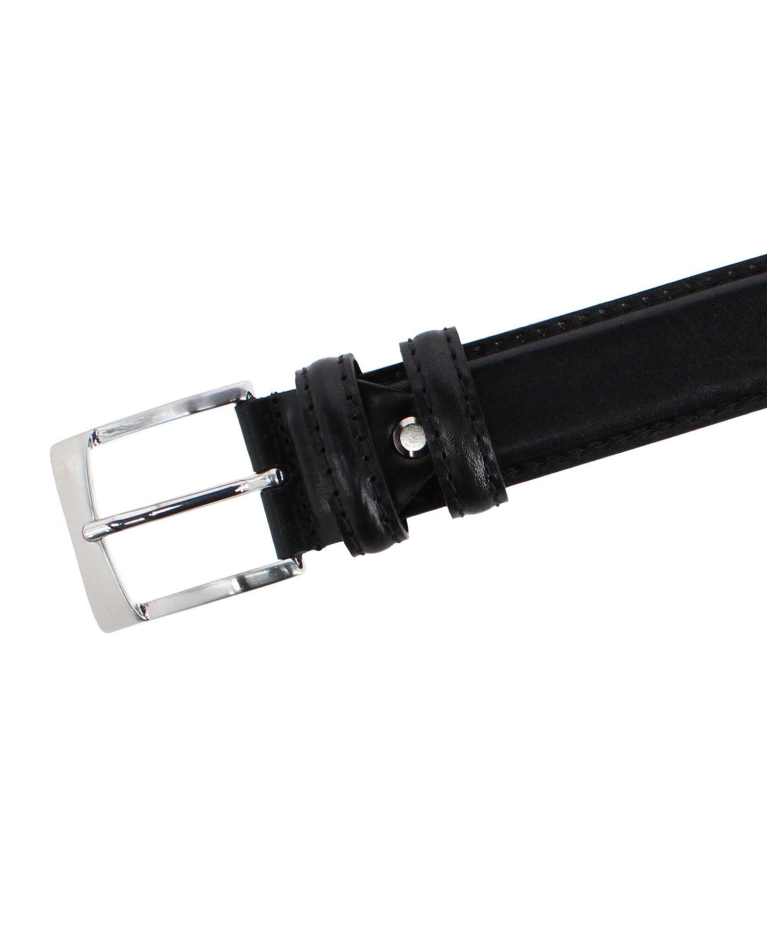Vincenzo Italian Leather Contrast-Stitch 35mm Belt