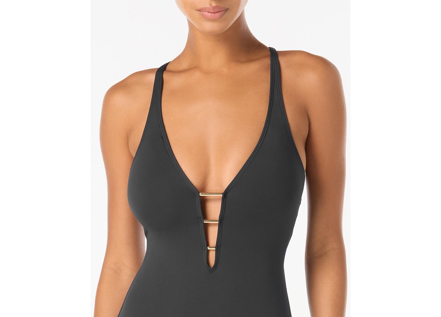 Women's Deep V-Neck Cutout Back Full Coverage One-Piece Swimsuit