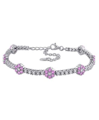 Lab-Grown Emerald (1 ct. t.w.) & Lab-Grown White Sapphire (1-3/4 ct. t.w.) Bracelet in Sterling Silver