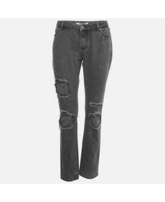 Women's Straight-Leg Mid-Rise Distressed Jeans