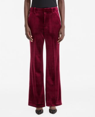 Women's Velvet High-Waist Wide-Leg Pants