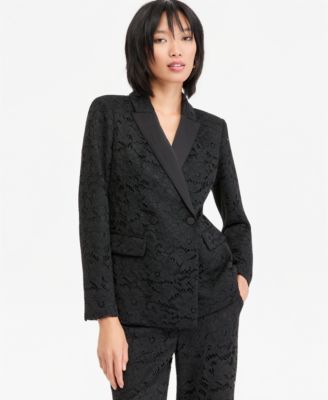 Women's Double-Breasted Lace Fitted Blazer