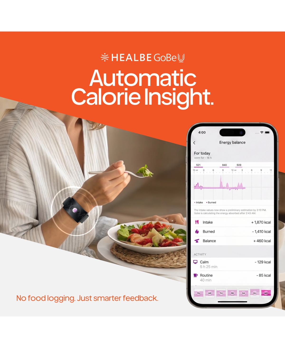 Healbe Automatic Calorie Intake Smart Band Healbe GoBe U and Healbe Smart Floor Scale with Body Composition Analysis