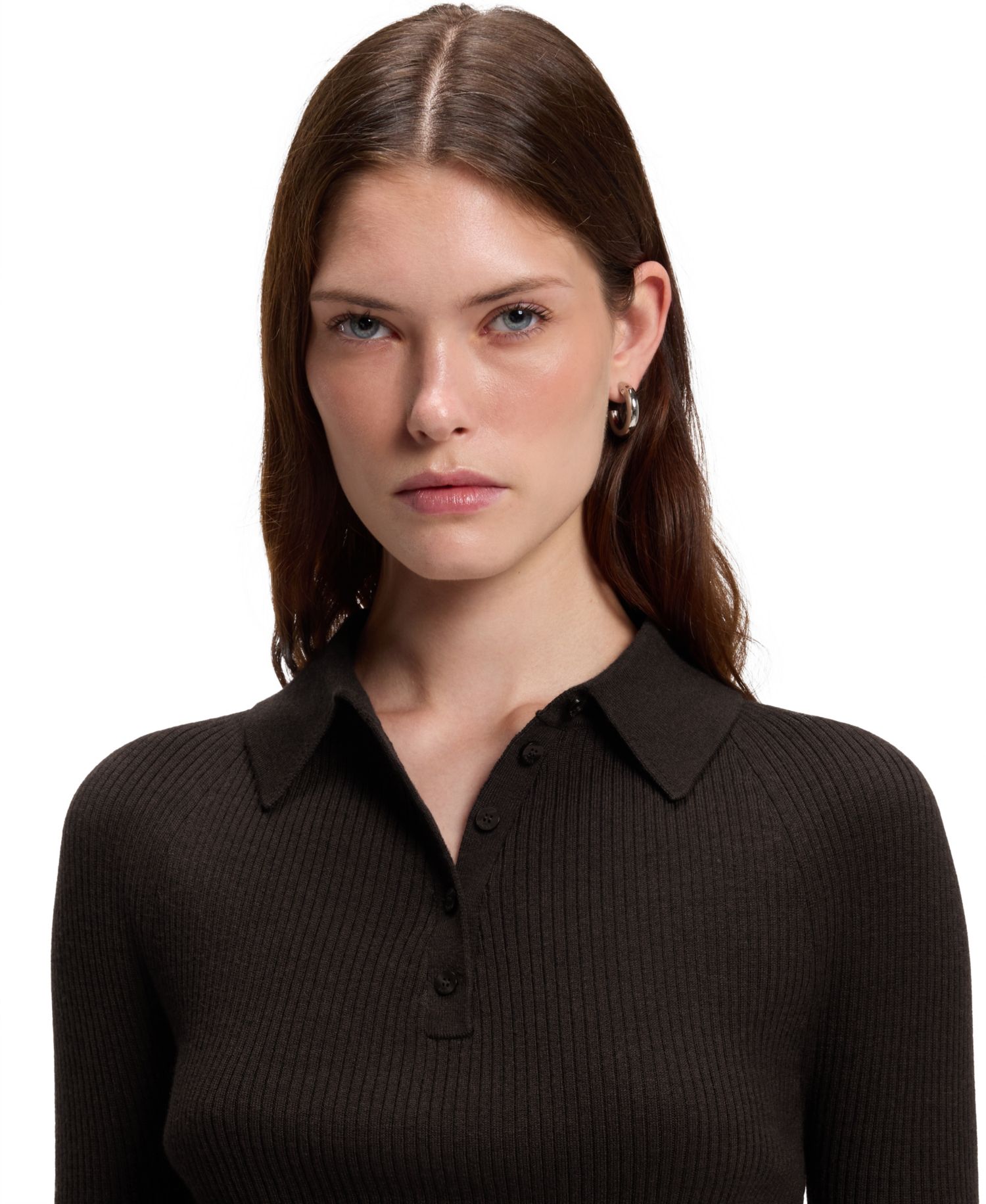 BOSS by Women's Wool Fitted Polo Sweater